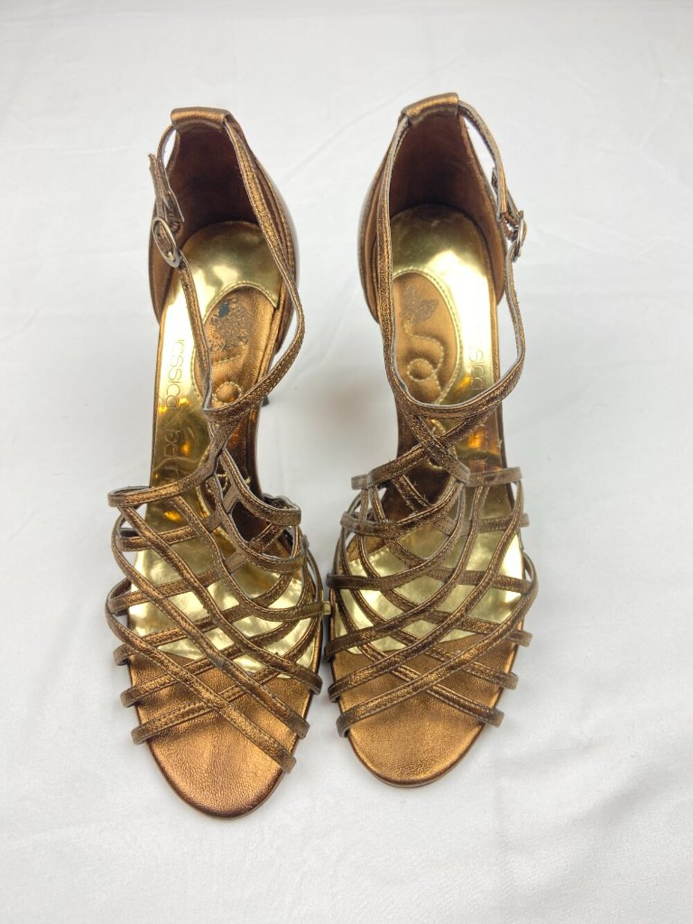 Jessica Bennett Strappy High Heels Size 8 Copper - Picture 8 of 8